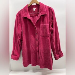 L.L. Bean Pink Button-Down Corduroy Shirt